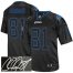 Nike Detroit Lions #81 Calvin Johnson Lights Out Black Mens Stitched NFL Elite Autographed Jersey