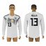 Germany #13 MULLER Home 2018 FIFA World Cup Long Sleeve Thailand Soccer Jersey