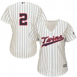 Minnesota Twins #2 Luis Arraez Cream Strip Alternate Womens Stitched MLB Jersey