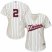 Minnesota Twins #2 Luis Arraez Cream Strip Alternate Womens Stitched MLB Jersey