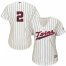 Minnesota Twins #2 Luis Arraez Cream Strip Alternate Womens Stitched MLB Jersey