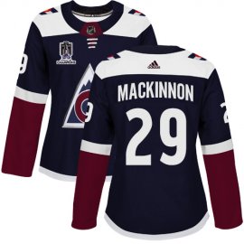 Adidas Colorado Avalanche #29 Nathan MacKinnon Navy Womens 2022 Stanley Cup Champions Alternate Authentic Stitched NHL Jersey Womens