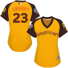 Boston Red Sox #23 Blake Swihart Gold 2016 All-Star American League Womens Stitched MLB Jersey