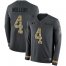 Nike San Francisco 49ers #4 Nick Mullens Anthracite Salute to Service Mens Stitched NFL Limited Therma Long Sleeve Jersey