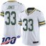 Nike Green Bay Packers #33 Aaron Jones White Mens Stitched NFL 100th Season Vapor Limited Jersey