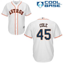 Houston Astros #45 Gerrit Cole White Cool Base Stitched Youth MLB Jersey