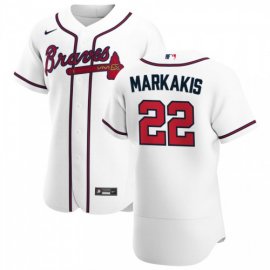 Atlanta Braves #22 Nick Markakis Mens Nike White Home 2020 Authentic Player MLB Jersey