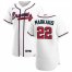 Atlanta Braves #22 Nick Markakis Mens Nike White Home 2020 Authentic Player MLB Jersey