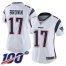Nike New England Patriots #17 Antonio Brown White Womens Stitched NFL 100th Season Vapor Limited Jersey