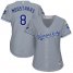 Kansas City Royals #8 Mike Moustakas Grey Road Womens Stitched MLB Jersey