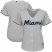 Miami Marlins Gray Majestic Womens Road Team Cool Base Stitched MLB Jersey