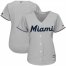 Miami Marlins Gray Majestic Womens Road Team Cool Base Stitched MLB Jersey