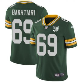 Nike Green Bay Packers #69 David Bakhtiari Green Team Color Mens 100th Season Stitched NFL Vapor Untouchable Limited Jersey