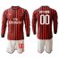 AC Milan Personalized Home Long Sleeves Soccer Club Jersey