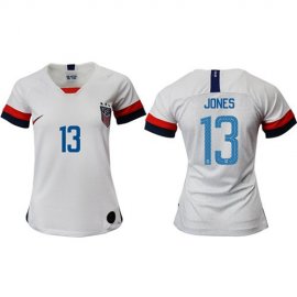Womens USA #13 Jones Home Soccer Country Jersey