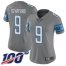 Nike Detroit Lions #9 Matthew Stafford Gray Womens Stitched NFL Limited Rush 100th Season Jersey