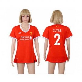 Womens Liverpool #2 Clyne Red Home Soccer Club Jersey