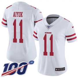 Nike San Francisco 49ers #11 Brandon Aiyuk White Womens Stitched NFL 100th Season Vapor Untouchable Limited Jersey
