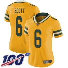 Nike Green Bay Packers #6 JK Scott Gold Womens Stitched NFL Limited Inverted Legend 100th Season Jersey