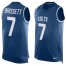 Nike Indianapolis Colts #7 Jacoby Brissett Royal Blue Team Color Mens Stitched NFL Limited Tank Top Jersey
