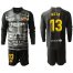 Barcelona #13 Neto Black Goalkeeper Long Sleeves Soccer Club Jersey