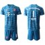 Bayern Munchen #1 Neuer Light Blue Goalkeeper Soccer Club Jersey