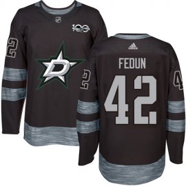 Adidas Dallas Stars #42 Taylor Fedun Black 1917-2017 100th Anniversary Stitched NHL Jersey