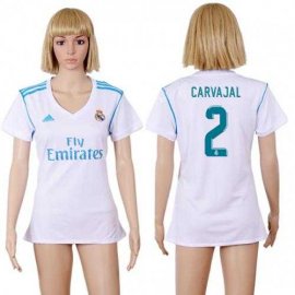 Womens Real Madrid #2 Carvajal Home Soccer Club Jersey