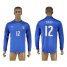 Italy #12 Sirigu Blue Home Long Sleeves Soccer Country Jersey