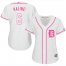 Detroit Tigers #6 Al Kaline White/Pink Fashion Womens Stitched MLB Jersey