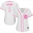 Detroit Tigers #6 Al Kaline White/Pink Fashion Womens Stitched MLB Jersey