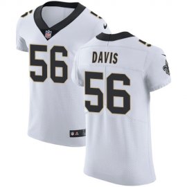 Nike New Orleans Saints #56 DeMario Davis White Mens Stitched NFL Vapor Untouchable Elite Jersey