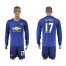 Manchester United #17 Blind Away Long Sleeves Soccer Club Jersey