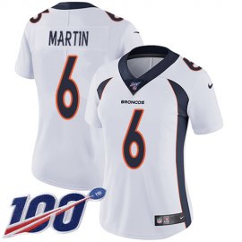 Nike Denver Broncos #6 Sam Martin White Womens Stitched NFL 100th Season Vapor Untouchable Limited Jersey