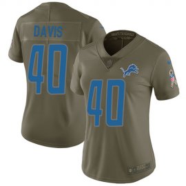 Nike Detroit Lions #40 Jarrad Davis Olive Womens Stitched NFL Limited 2017 Salute to Service Jersey