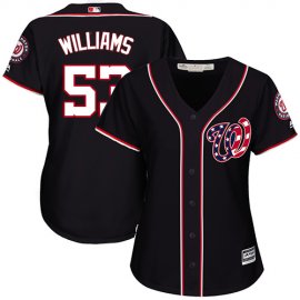 Washington Nationals #53 Austen Williams Navy Blue Alternate Womens Stitched MLB Jersey