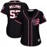 Washington Nationals #53 Austen Williams Navy Blue Alternate Womens Stitched MLB Jersey