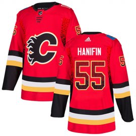Adidas Calgary Flames #55 Noah Hanifin Red Home Authentic Drift Fashion Stitched NHL Jersey