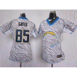Nike Los Angeles Chargers #85 Antonio Gates Zebra Womens Stitched NFL Elite Jersey