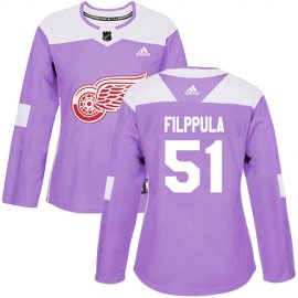 Adidas Detroit Red Wings #51 Valtteri Filppula Purple Authentic Fights Cancer Womens Stitched NHL Jersey