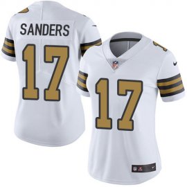 Nike New Orleans Saints #17 Emmanuel Sanders White Womens Stitched NFL Limited Rush Jersey
