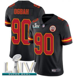 Nike Kansas City Chiefs #90 Emmanuel Ogbah Black Super Bowl LIV 2020 Youth Stitched NFL Limited Rush Jersey