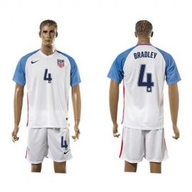 USA #4 Bradley Home Soccer Country Jersey