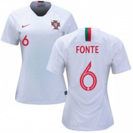 Womens Portugal #6 Fonte Away Soccer Country Jersey