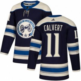 Adidas Columbus Blue Jackets #11 Matt Calvert Navy Blue Alternate Authentic Stitched NHL Jersey