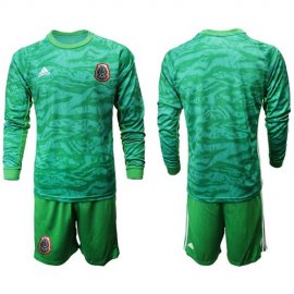 Mexico Blank Green Long Sleeves Goalkeeper Soccer Country Jersey