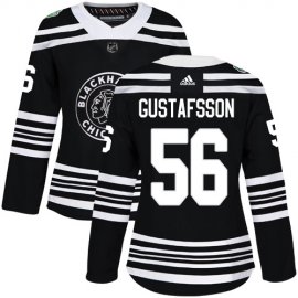 Adidas Chicago Blackhawks #56 Erik Gustafsson Black Authentic 2019 Winter Classic Womens Stitched NHL Jersey