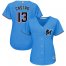 Miami Marlins #13 Starlin Castro Blue Alternate Womens Stitched MLB Jersey