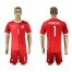 Danmark #1 Schmeichel Red Home Soccer Country Jersey