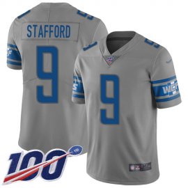 Nike Detroit Lions #9 Matthew Stafford Gray Mens Stitched NFL Limited Inverted Legend 100th Season Jersey